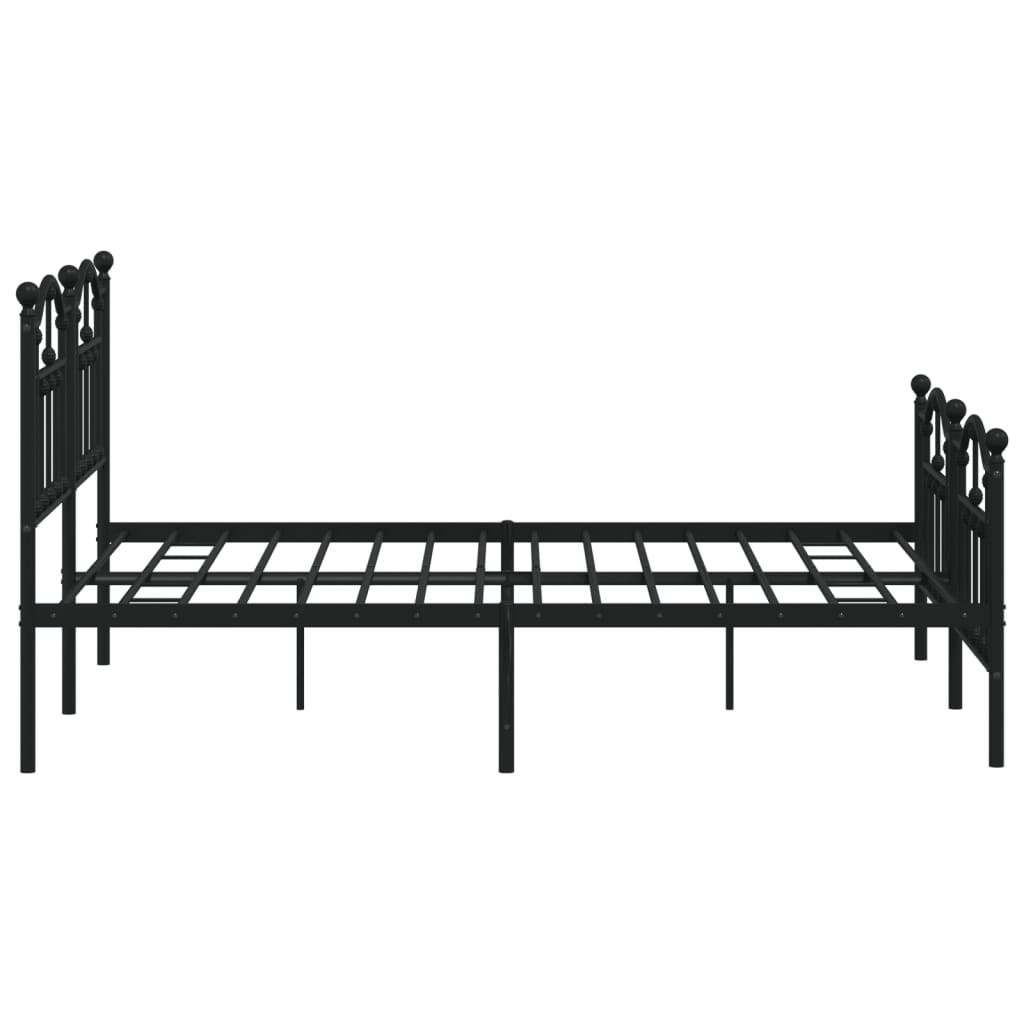 Cadre de lit métal sans matelas avec pied de lit noir 140x200cm - XIOS