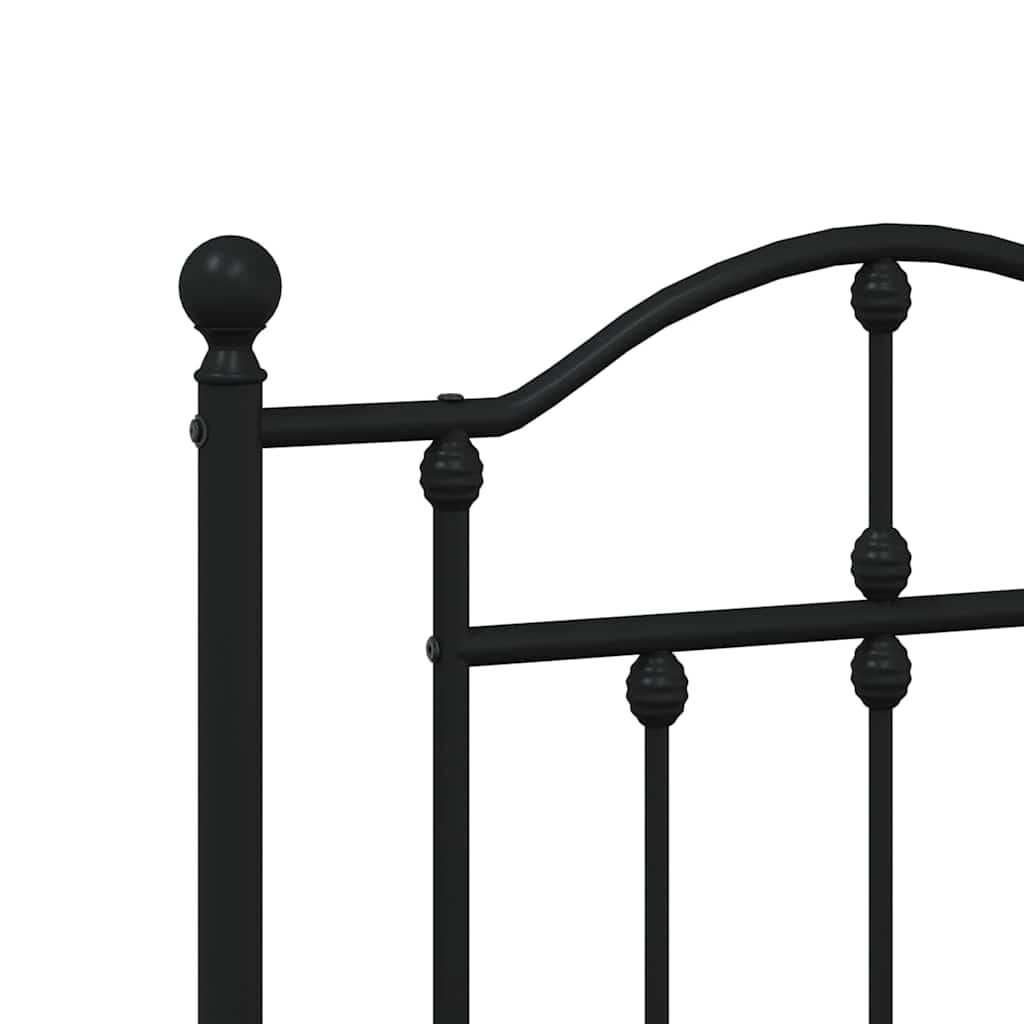 Cadre de lit métal sans matelas avec pied de lit noir 183x213cm - XIOS