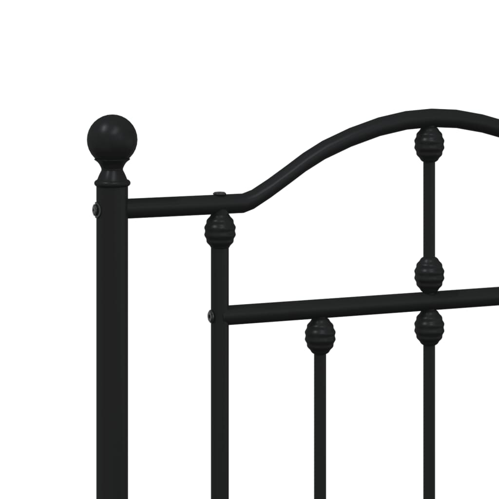 Cadre de lit métal sans matelas avec pied de lit noir 200x200cm - XIOS