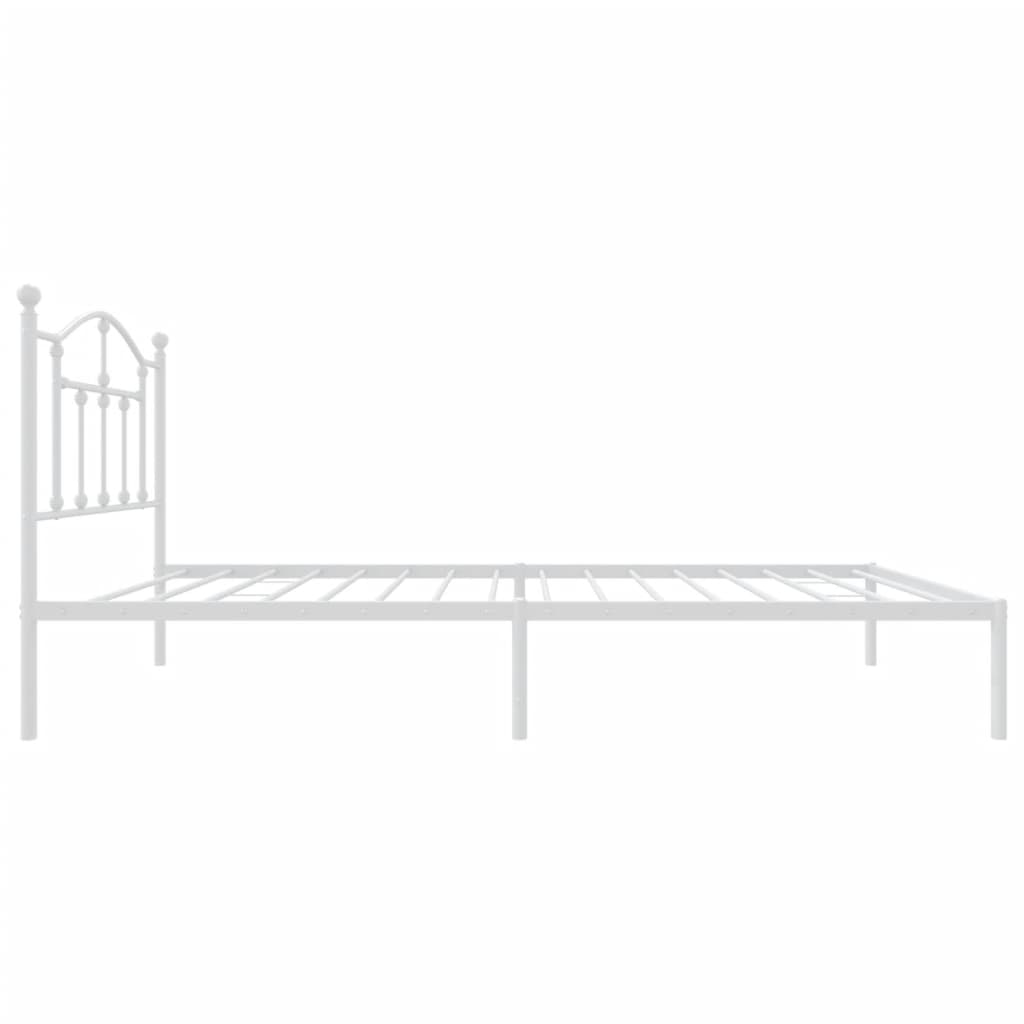 Cadre de lit métal sans matelas avec tête de lit blanc 90x200cm - XIOS