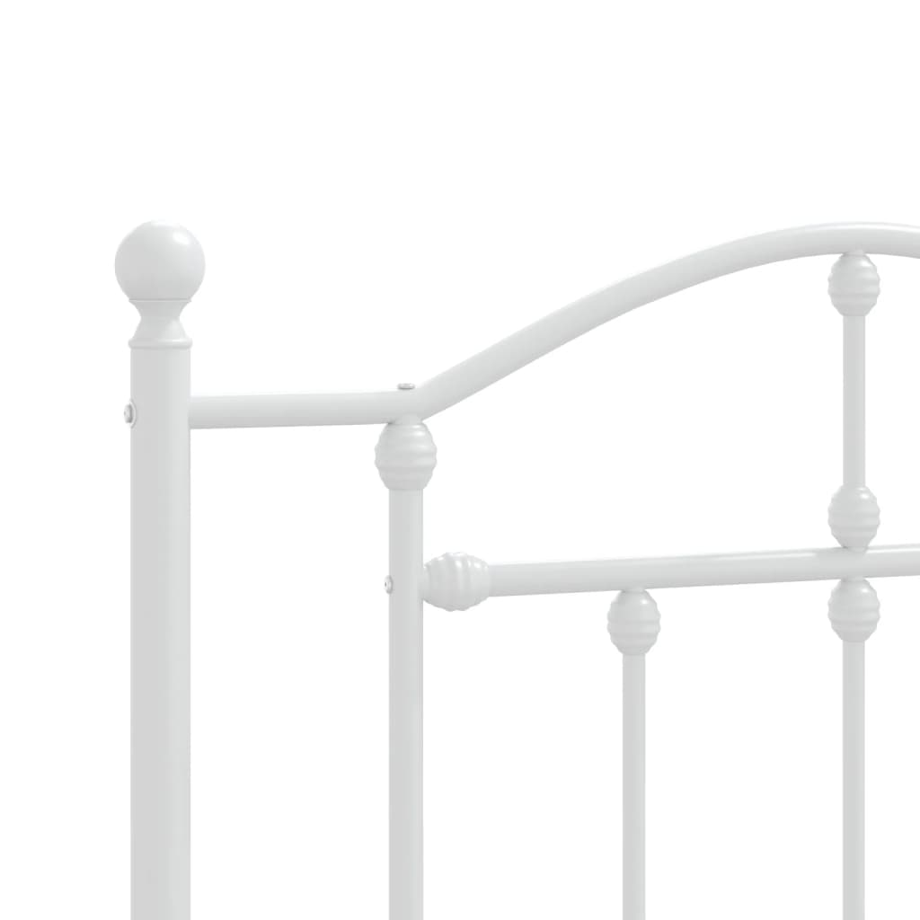 Cadre de lit métal sans matelas avec tête de lit blanc 90x200cm - XIOS
