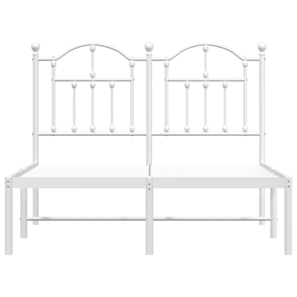 Cadre de lit métal sans matelas et tête de lit blanc 120x190 cm - XIOS