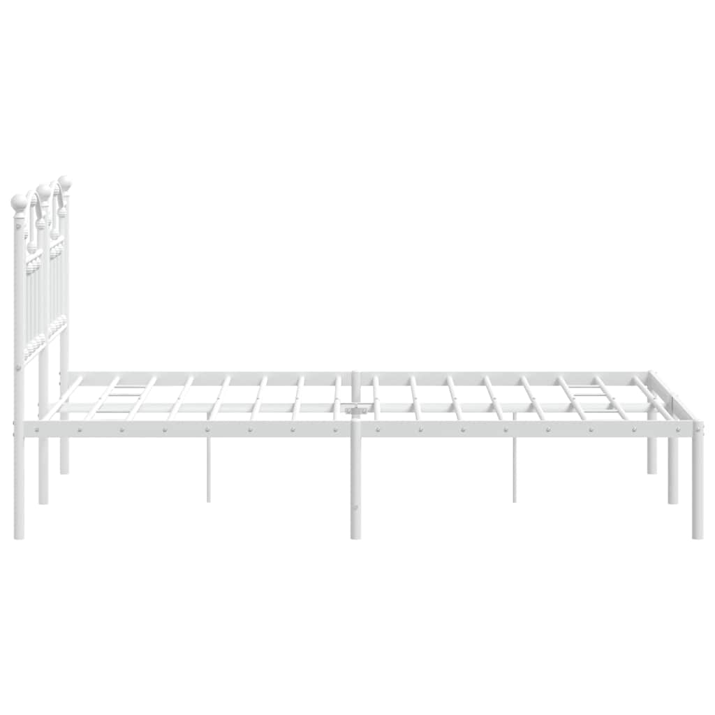 Cadre de lit métal sans matelas et tête de lit blanc 120x190 cm - XIOS