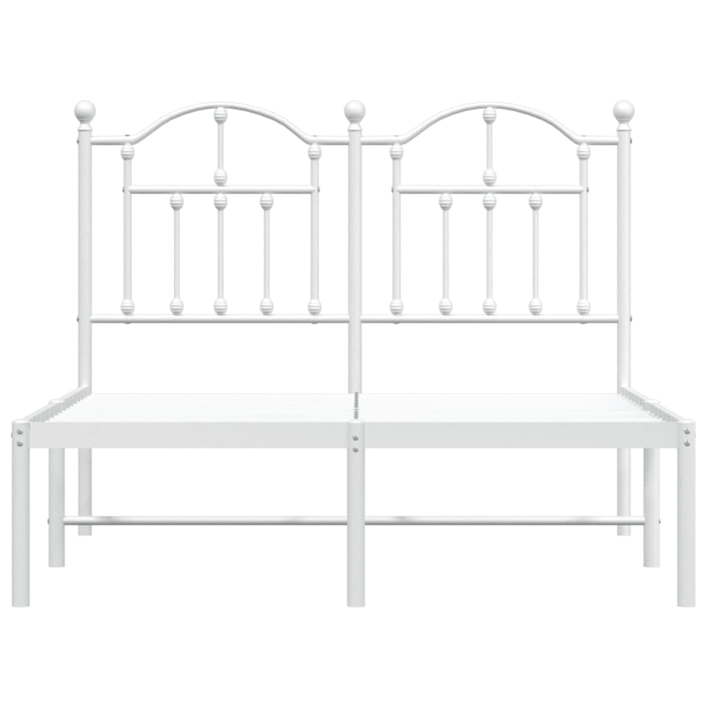 Cadre de lit métal sans matelas et tête de lit blanc 120x200 cm - XIOS