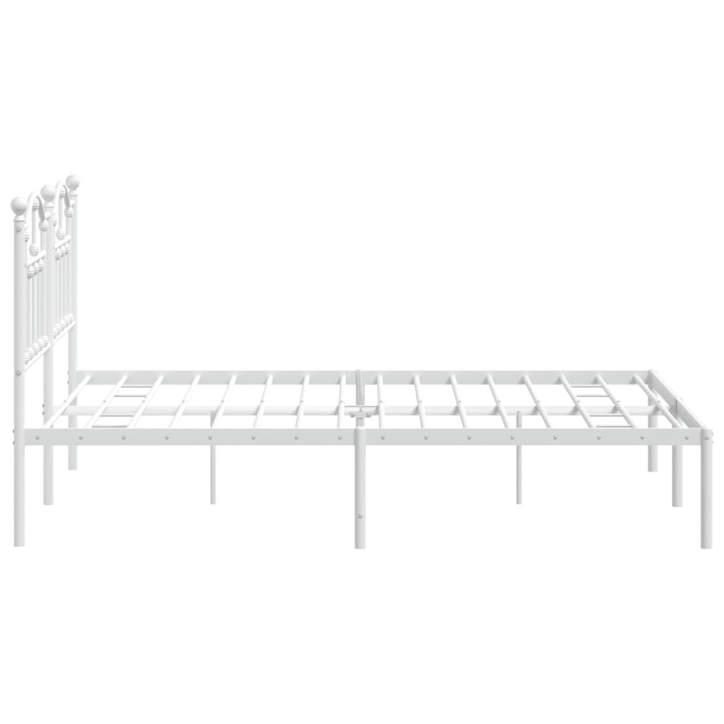 Cadre de lit métal sans matelas et tête de lit blanc 140x200 cm - XIOS
