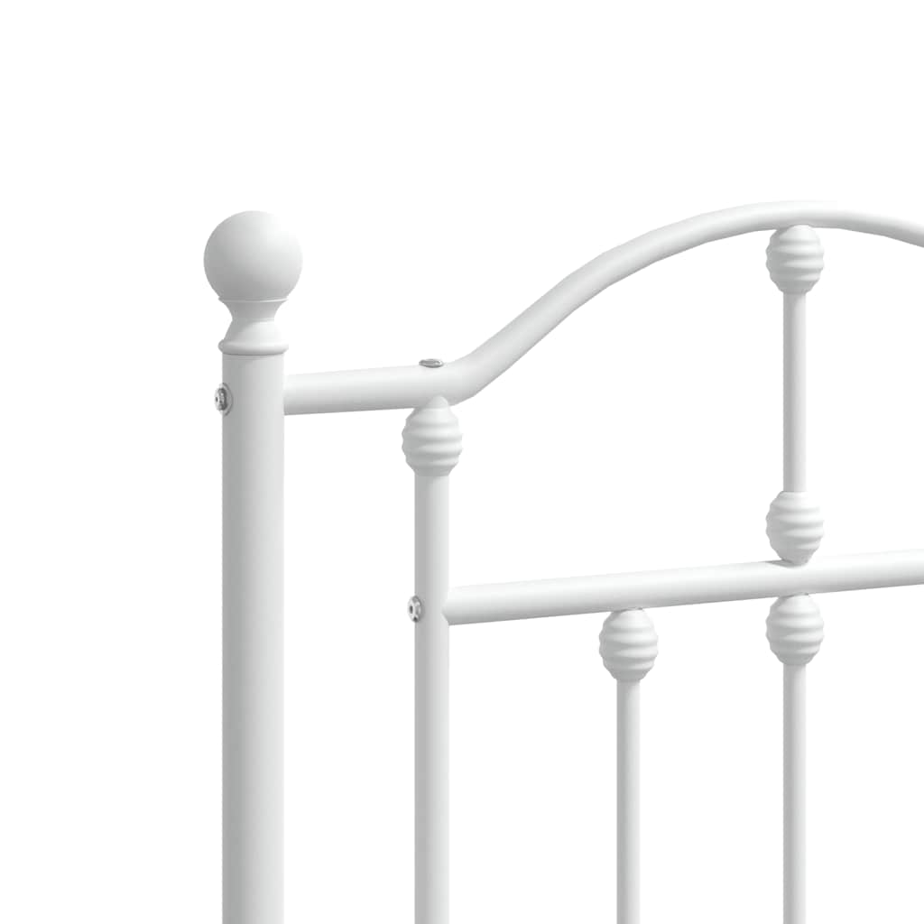 Cadre de lit métal sans matelas et tête de lit blanc 150x200 cm - XIOS
