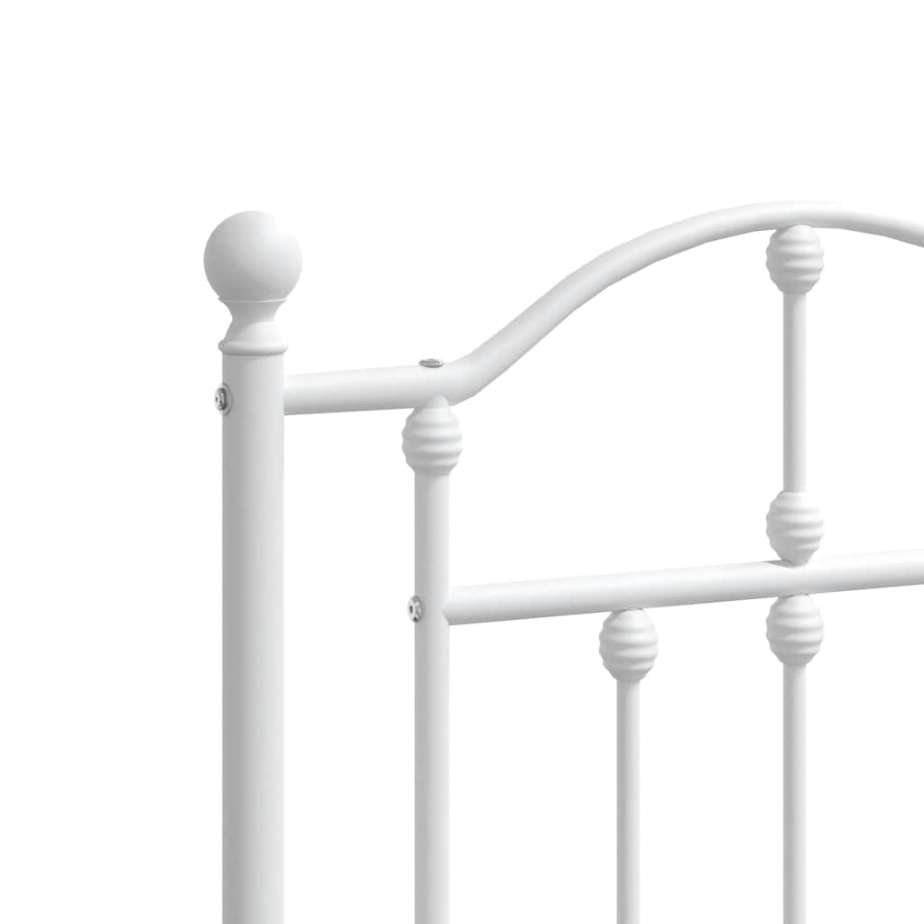 Cadre de lit métal sans matelas et tête de lit blanc 160x200 cm - XIOS