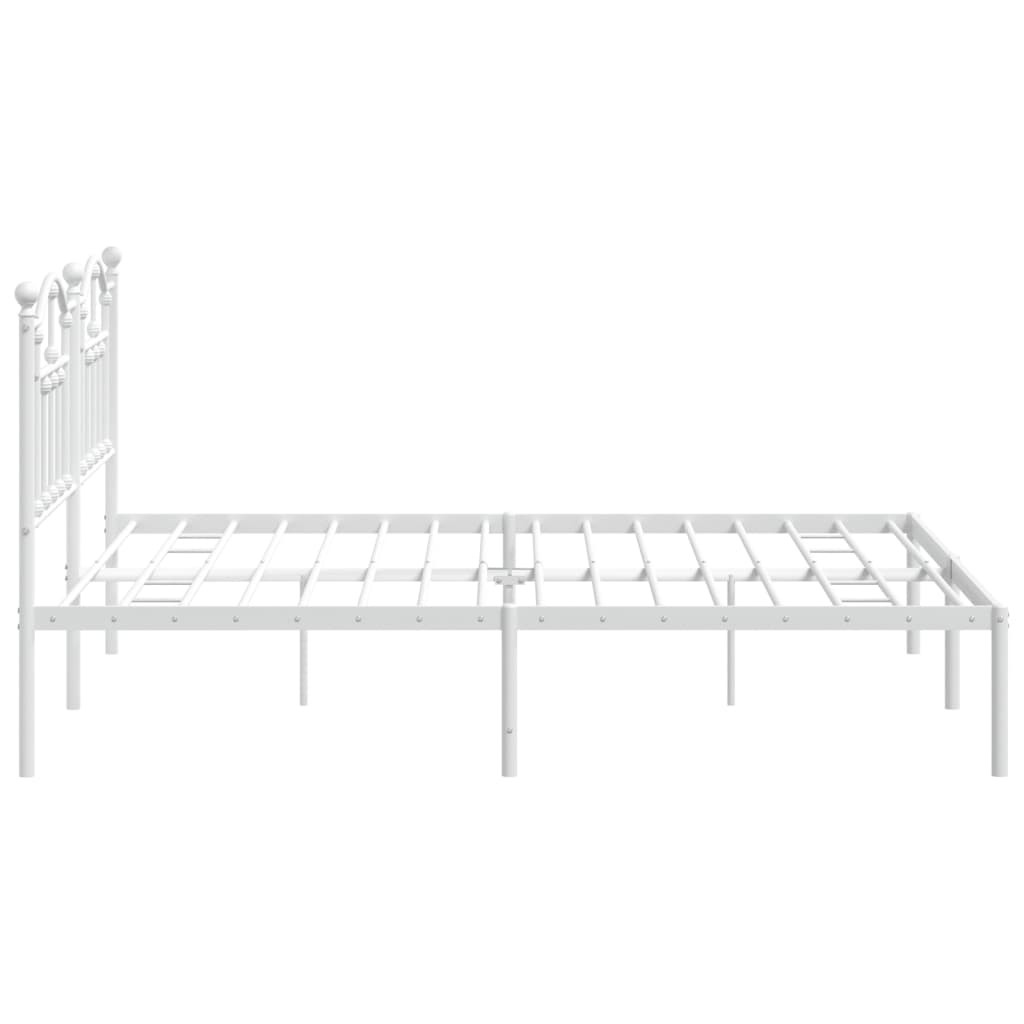 Cadre de lit métal sans matelas et tête de lit blanc 180x200 cm - XIOS