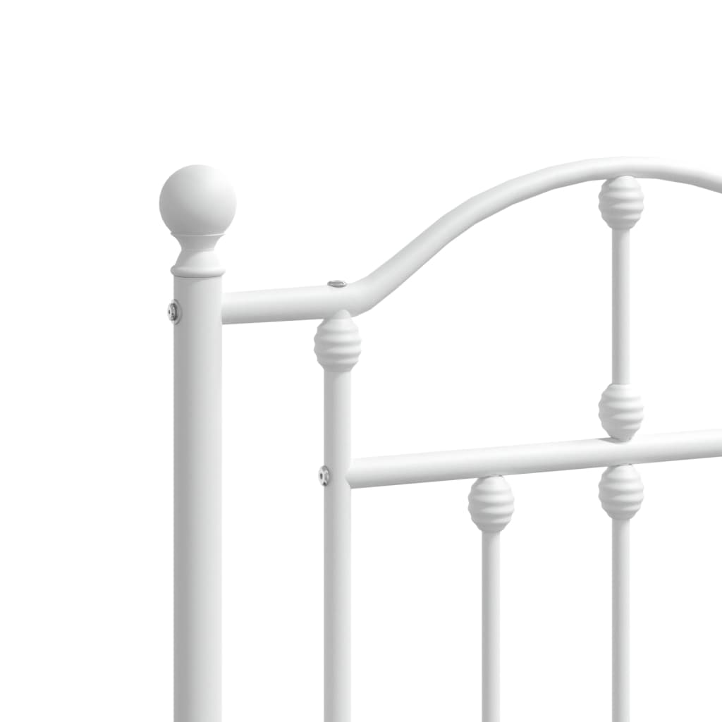 Cadre de lit métal sans matelas et tête de lit blanc 200x200 cm - XIOS