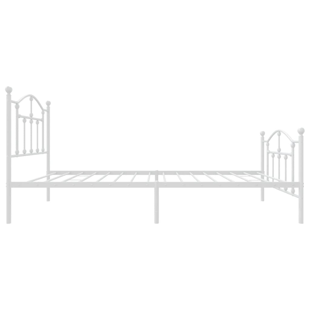 Cadre de lit métal sans matelas avec pied de lit blanc 90x200cm - XIOS
