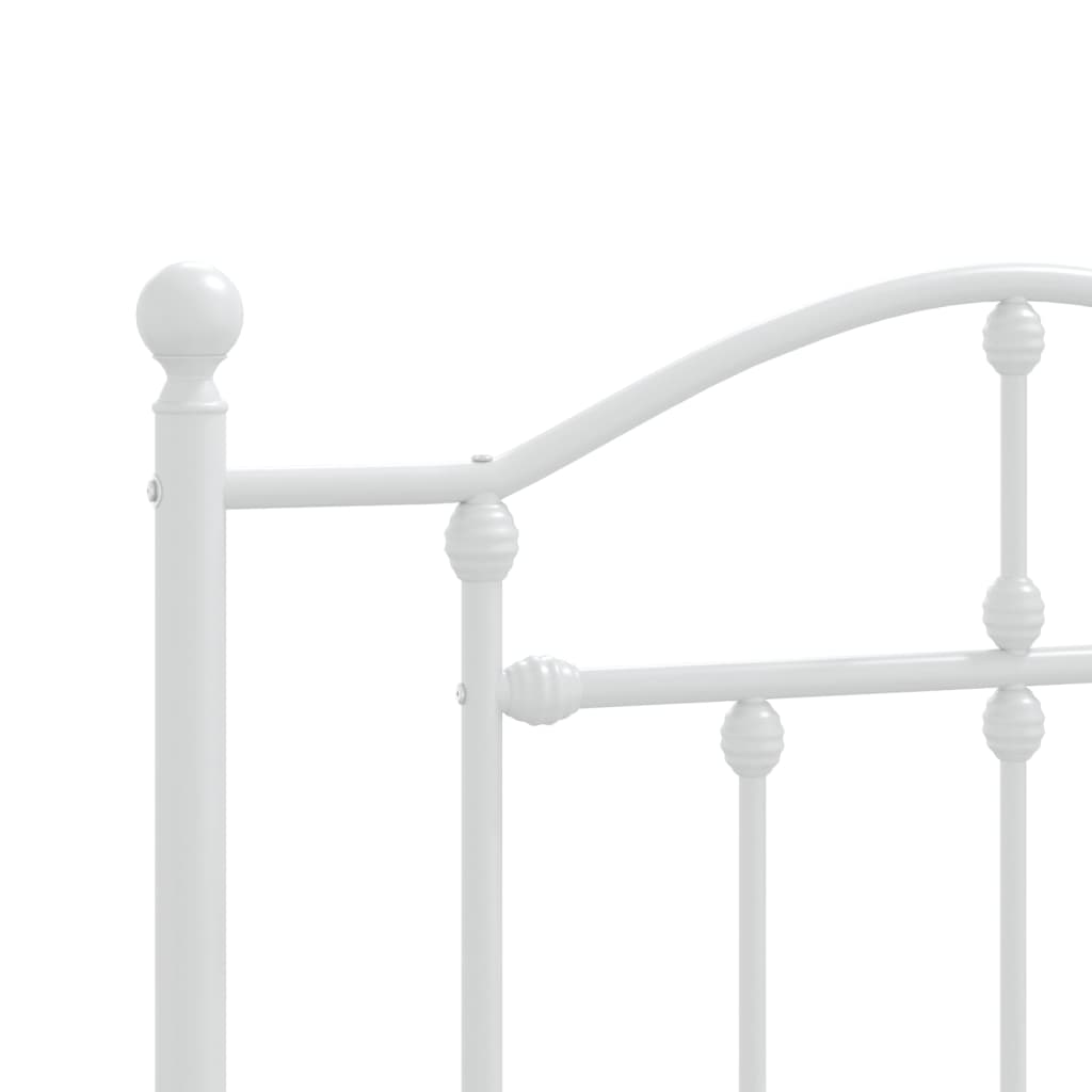 Cadre de lit métal sans matelas avec pied de lit blanc 90x200cm - XIOS