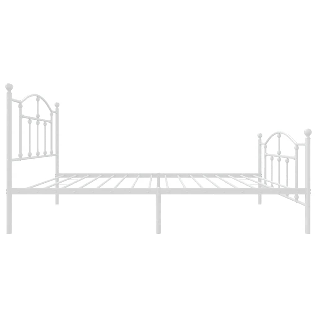 Cadre de lit métal sans matelas et pied de lit blanc 100x190 cm - XIOS