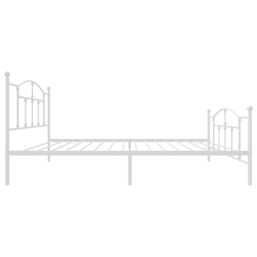 Cadre de lit métal sans matelas et pied de lit blanc 100x200 cm - XIOS