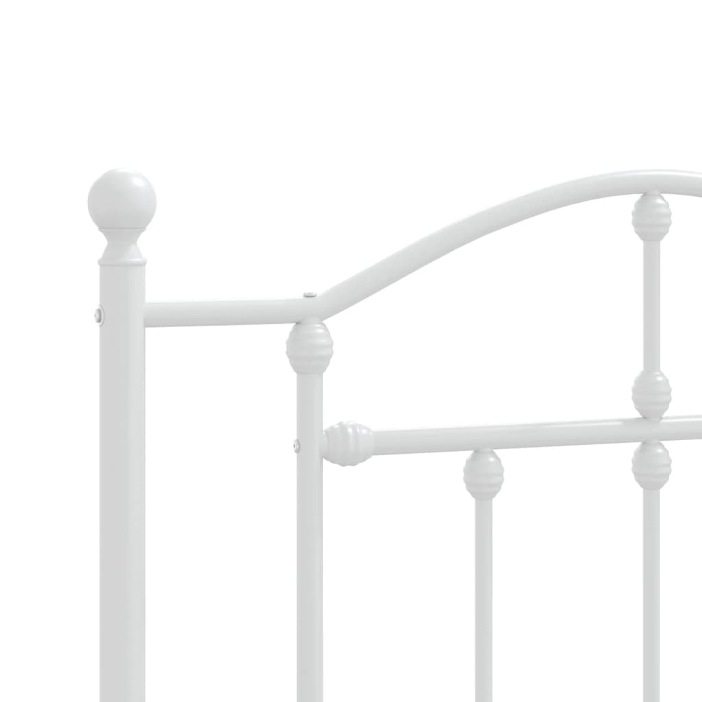 Cadre de lit métal sans matelas et pied de lit blanc 107x203 cm - XIOS