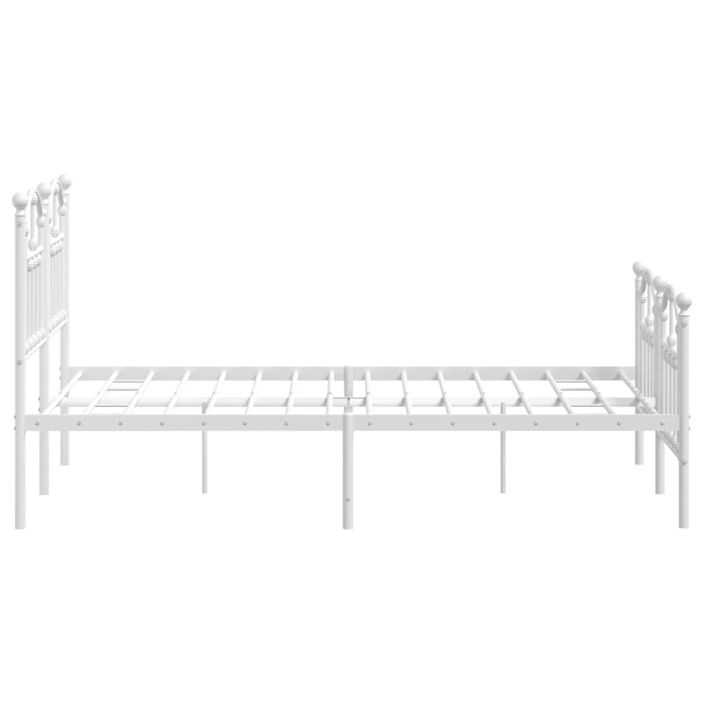 Cadre de lit métal sans matelas et pied de lit blanc 120x190 cm - XIOS