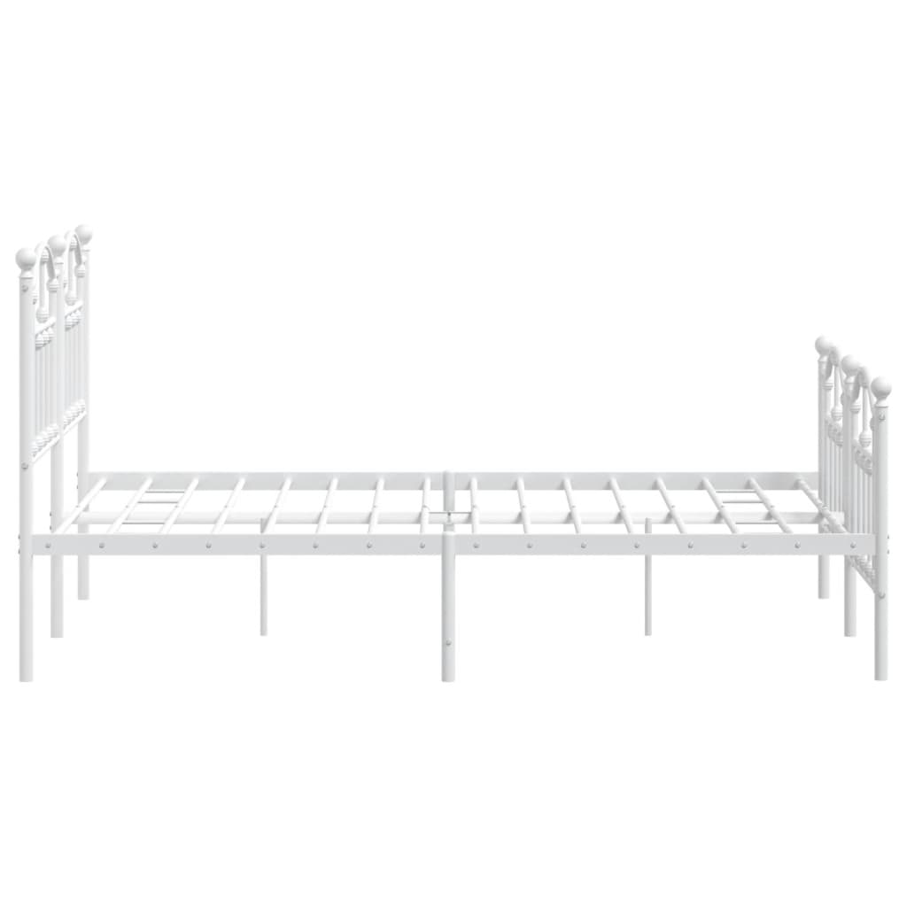 Cadre de lit métal sans matelas et pied de lit blanc 120x200 cm - XIOS