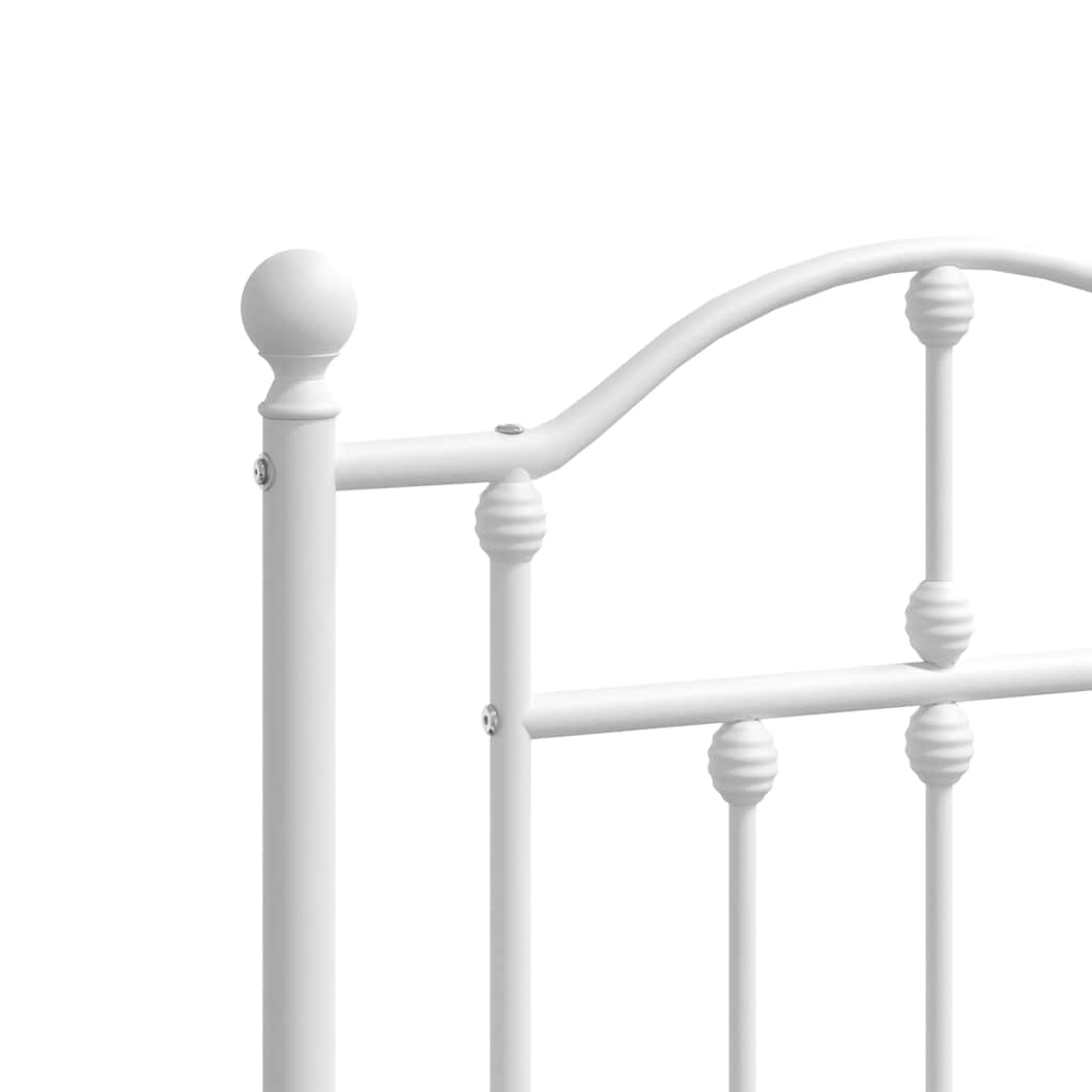 Cadre de lit métal sans matelas et pied de lit blanc 140x190 cm - XIOS