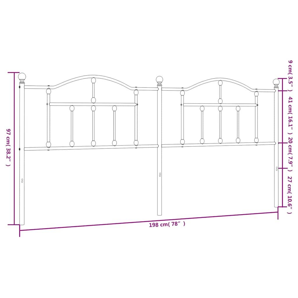 Tête de lit métal blanc 193 cm - XIOS