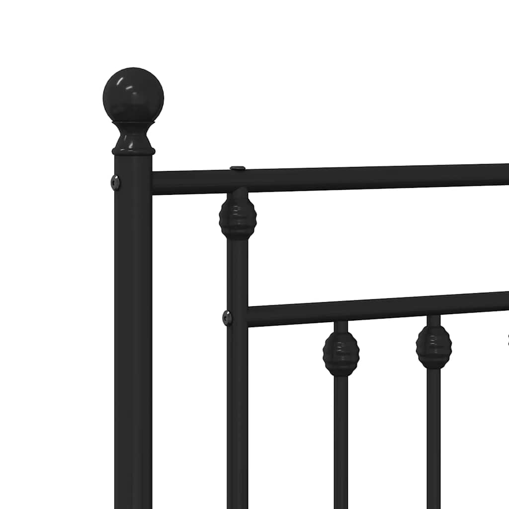 Cadre de lit métal sans matelas avec tête de lit noir 100x200cm - XIOS