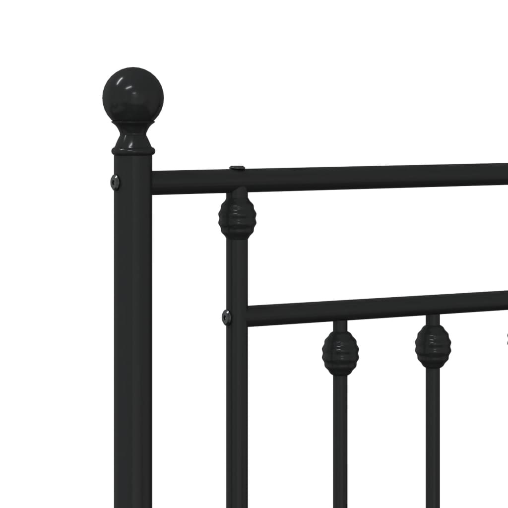 Cadre de lit métal sans matelas et tête de lit noir 160x200 cm - XIOS