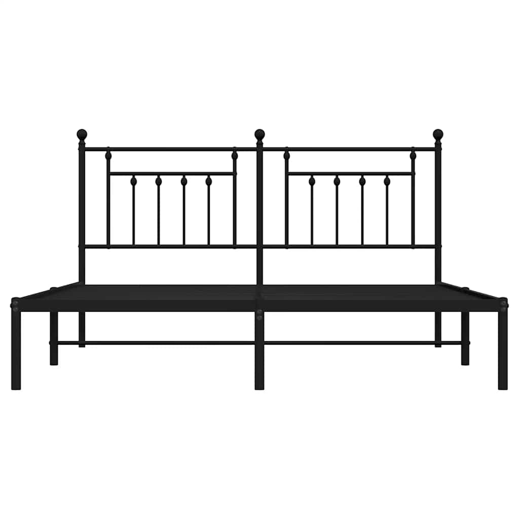 Cadre de lit métal sans matelas avec tête de lit noir 183x213cm - XIOS