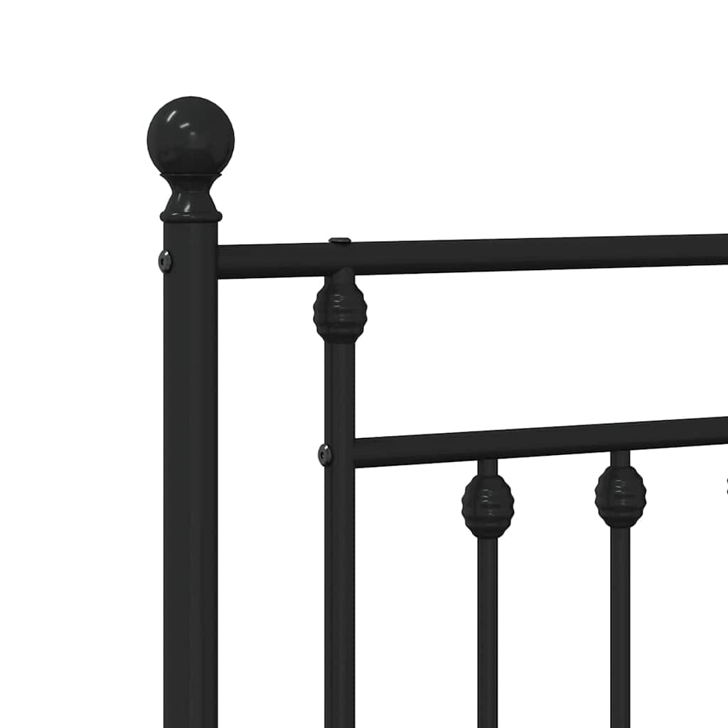 Cadre de lit métal sans matelas avec tête de lit noir 183x213cm - XIOS