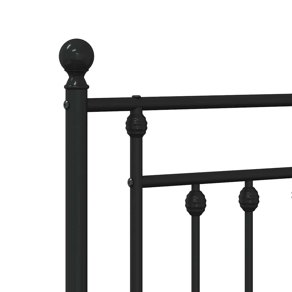 Cadre de lit métal sans matelas et pied de lit noir 100x200 cm - XIOS
