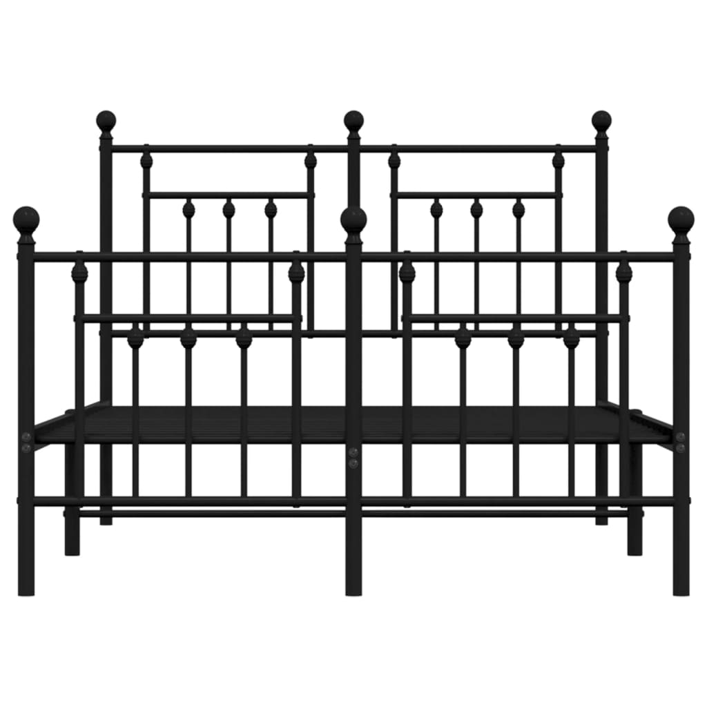 Cadre de lit métal sans matelas avec pied de lit noir 120x200cm - XIOS