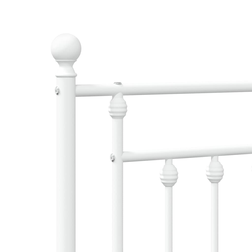 Cadre de lit métal sans matelas avec tête de lit blanc 75x190cm - XIOS