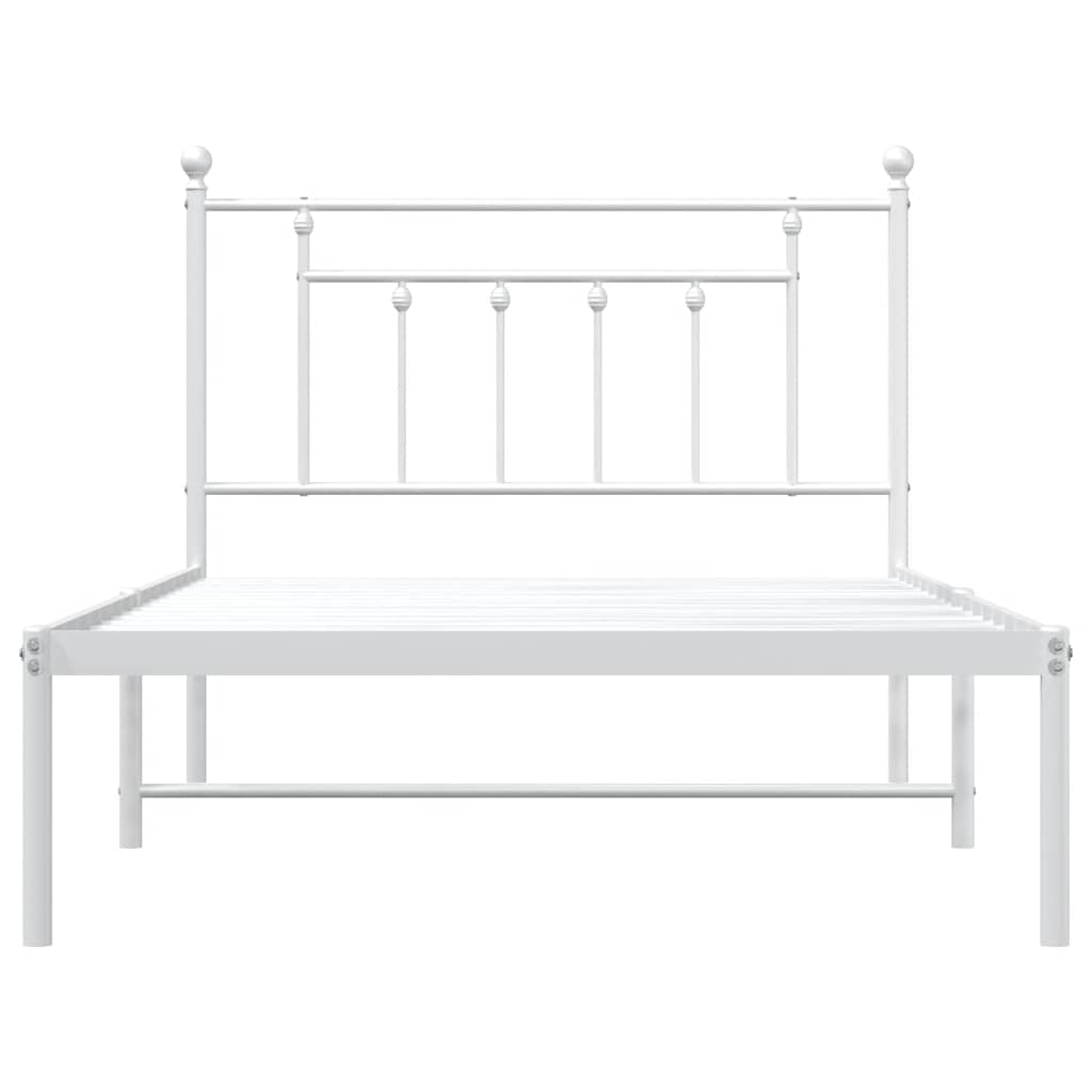 Cadre de lit métal sans matelas et tête de lit blanc 100x200 cm - XIOS