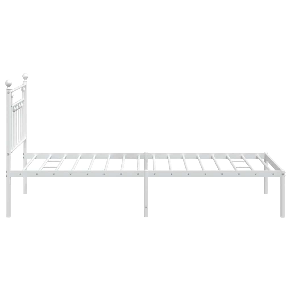 Cadre de lit métal sans matelas et tête de lit blanc 100x200 cm - XIOS