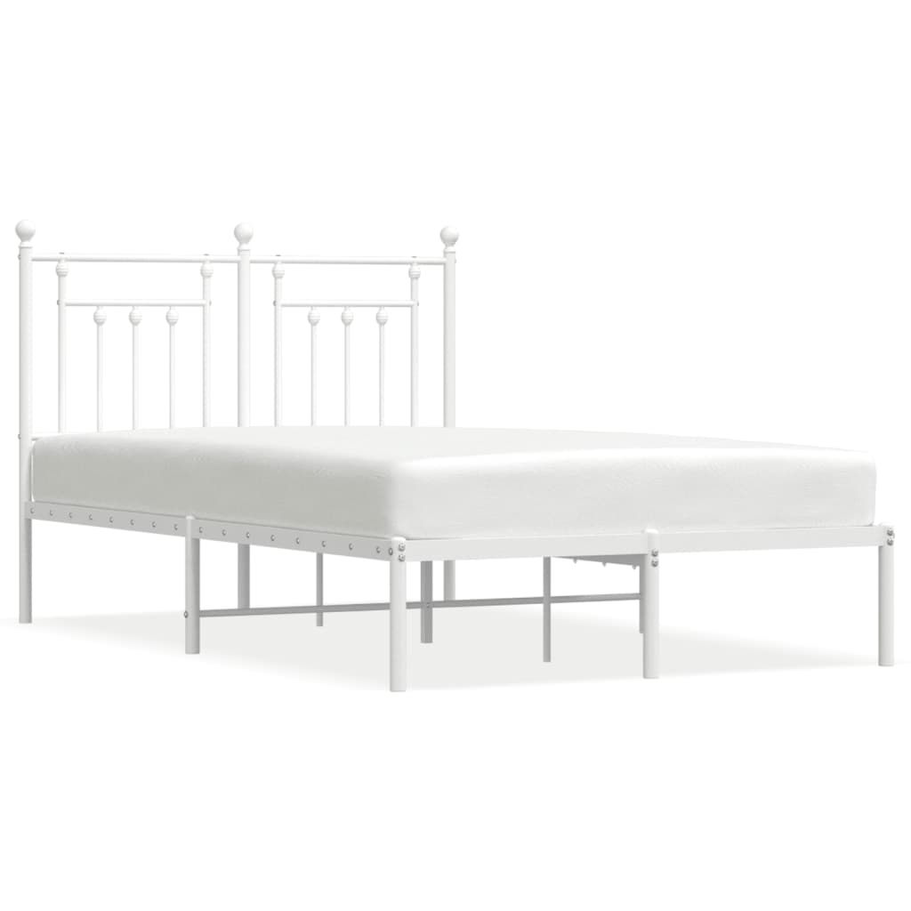 Cadre de lit métal sans matelas et tête de lit blanc 120x190 cm - XIOS