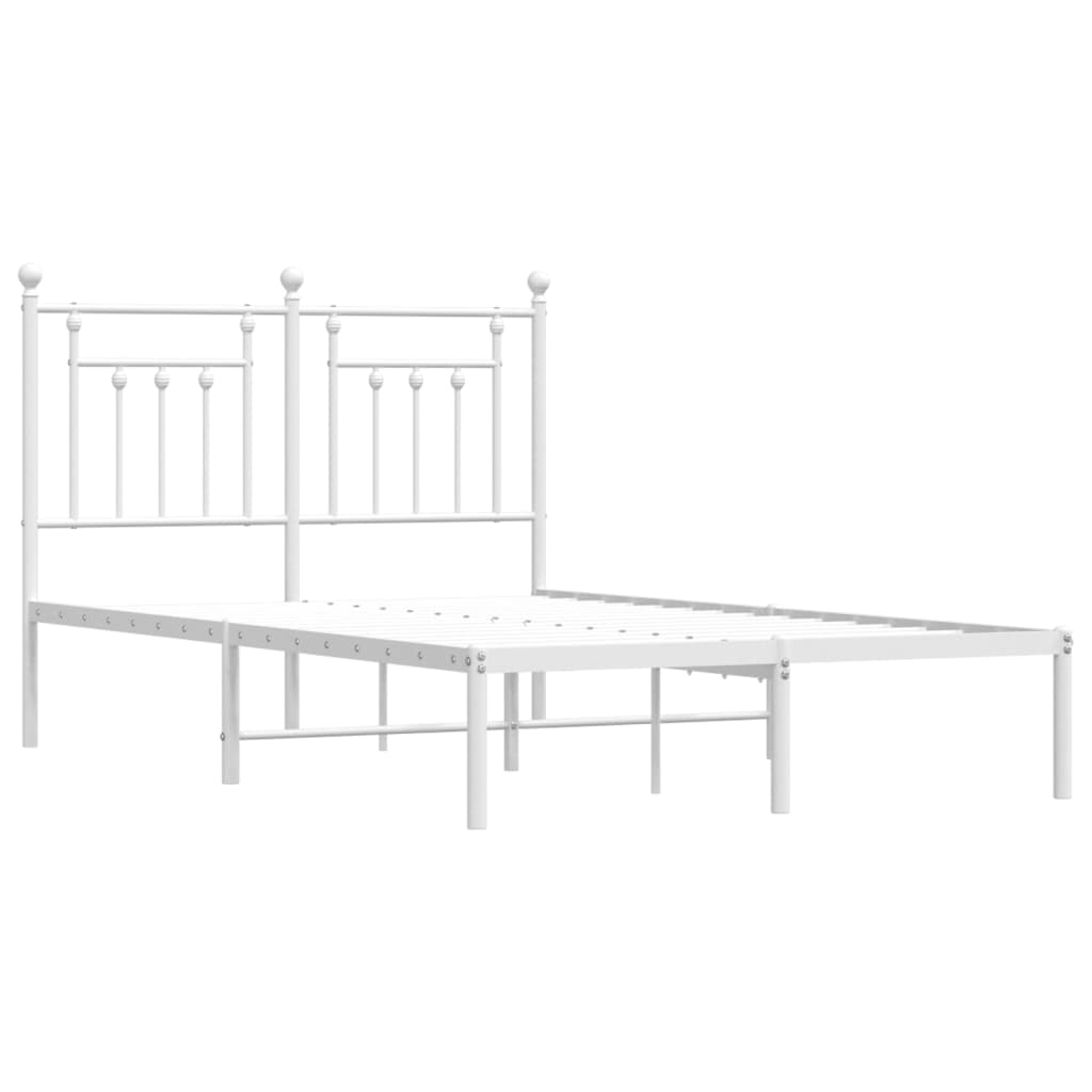 Cadre de lit métal sans matelas et tête de lit blanc 120x200 cm - XIOS