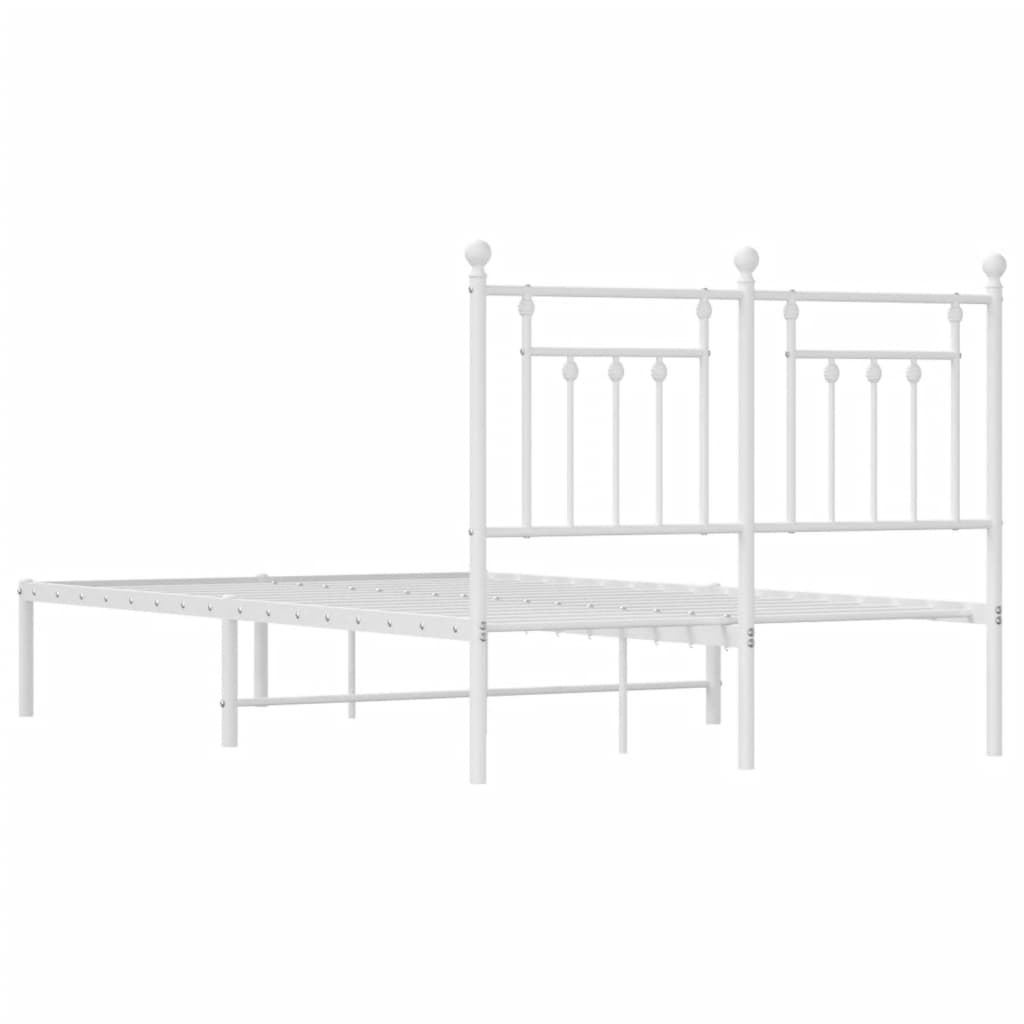 Cadre de lit métal sans matelas et tête de lit blanc 120x200 cm - XIOS