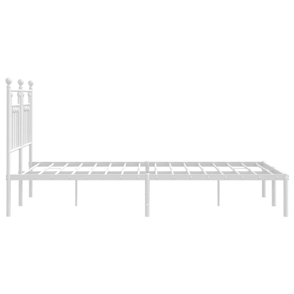 Cadre de lit métal sans matelas et tête de lit blanc 140x200 cm - XIOS