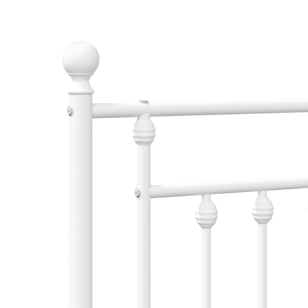 Cadre de lit métal sans matelas et pied de lit blanc 140x200 cm - XIOS