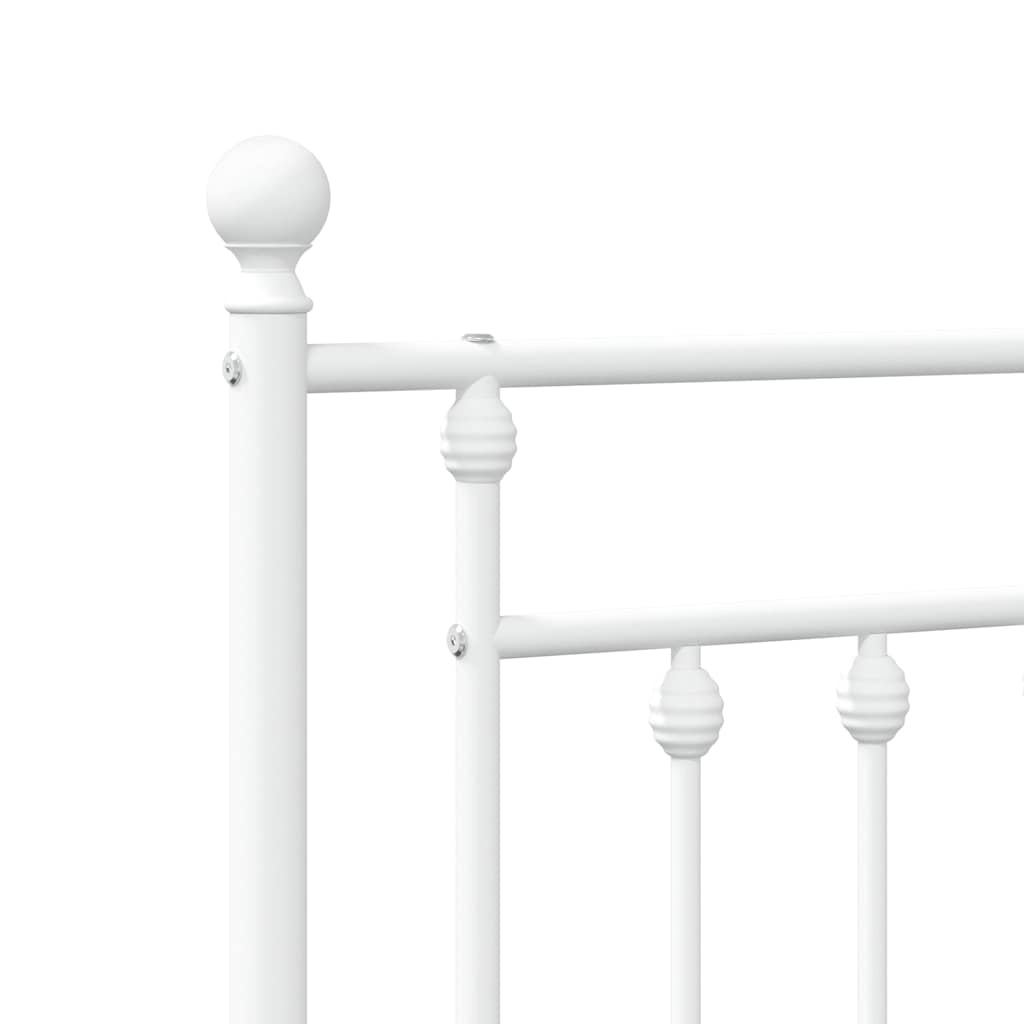 Cadre de lit métal sans matelas et pied de lit blanc 150x200 cm - XIOS
