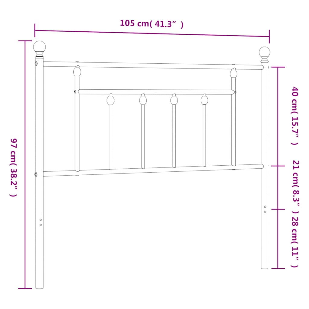 Tête de lit métal blanc 100 cm - XIOS