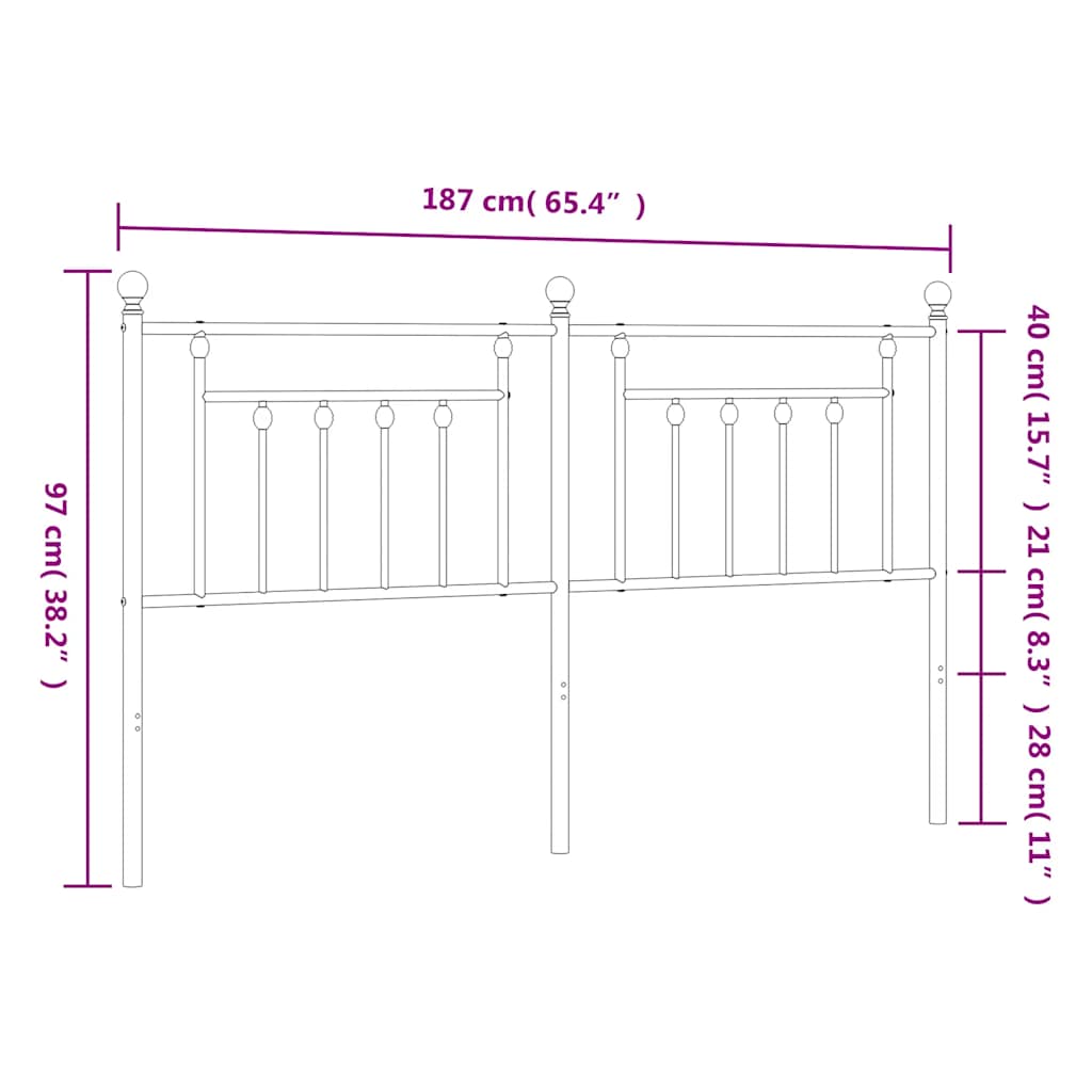 Tête de lit métal blanc 180 cm - XIOS