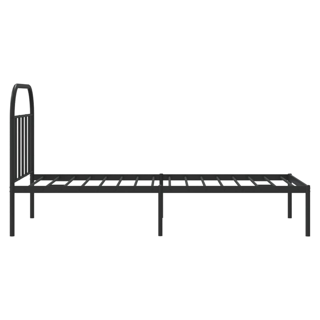 Cadre de lit métal sans matelas avec tête de lit noir 90x190 cm - XIOS