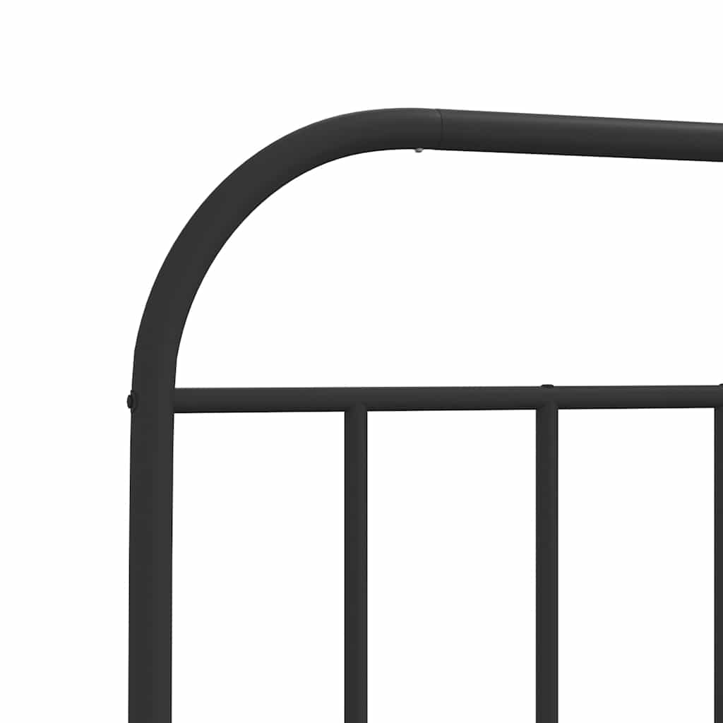 Cadre de lit métal sans matelas avec tête de lit noir 100x200cm - XIOS