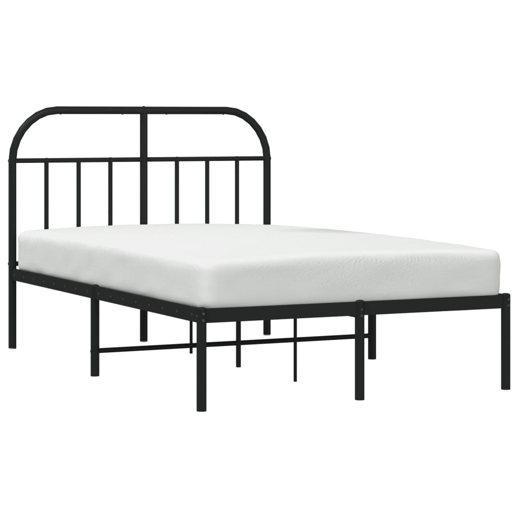 Cadre de lit métal sans matelas avec tête de lit noir 120x190cm - XIOS
