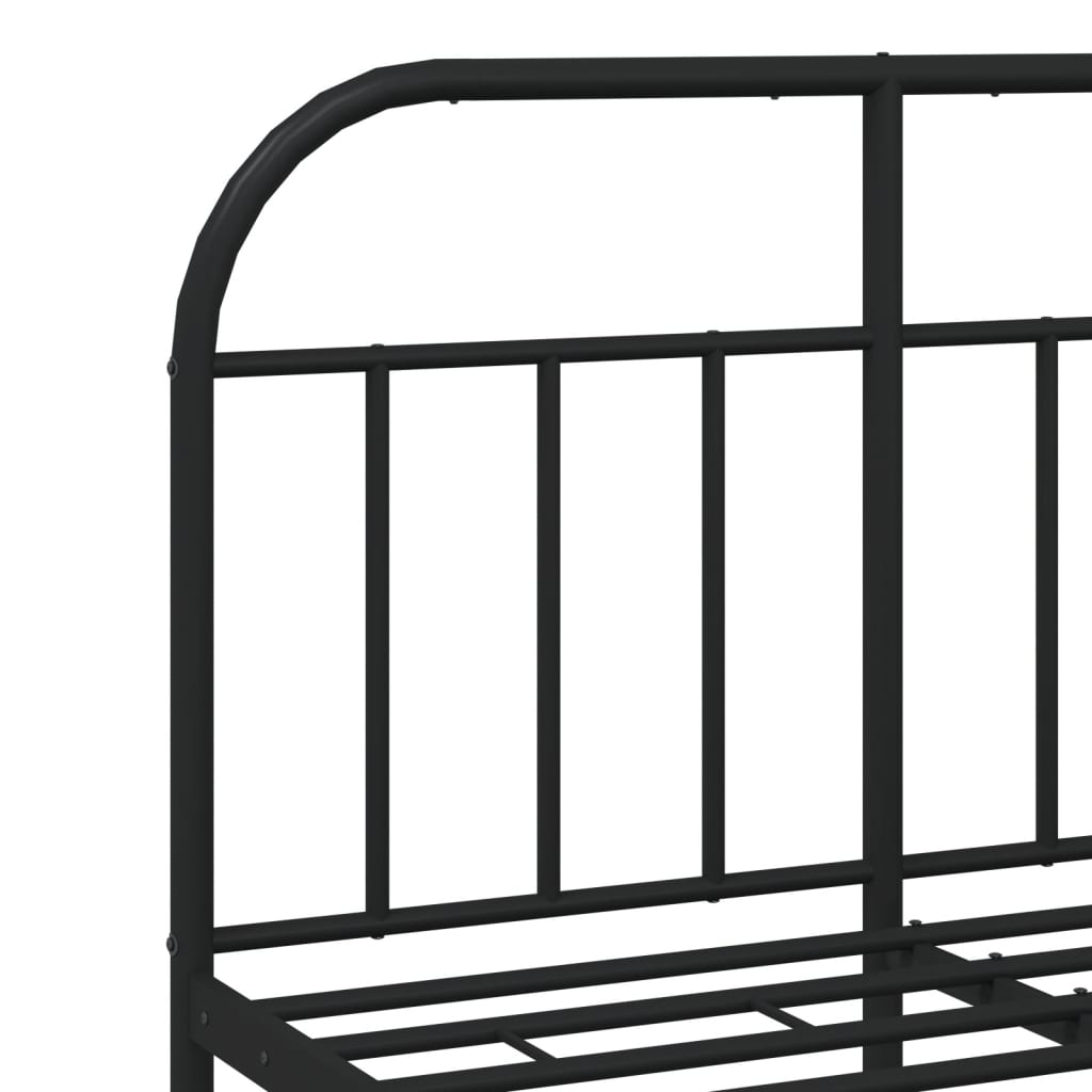 Cadre de lit métal sans matelas avec tête de lit noir 120x190cm - XIOS