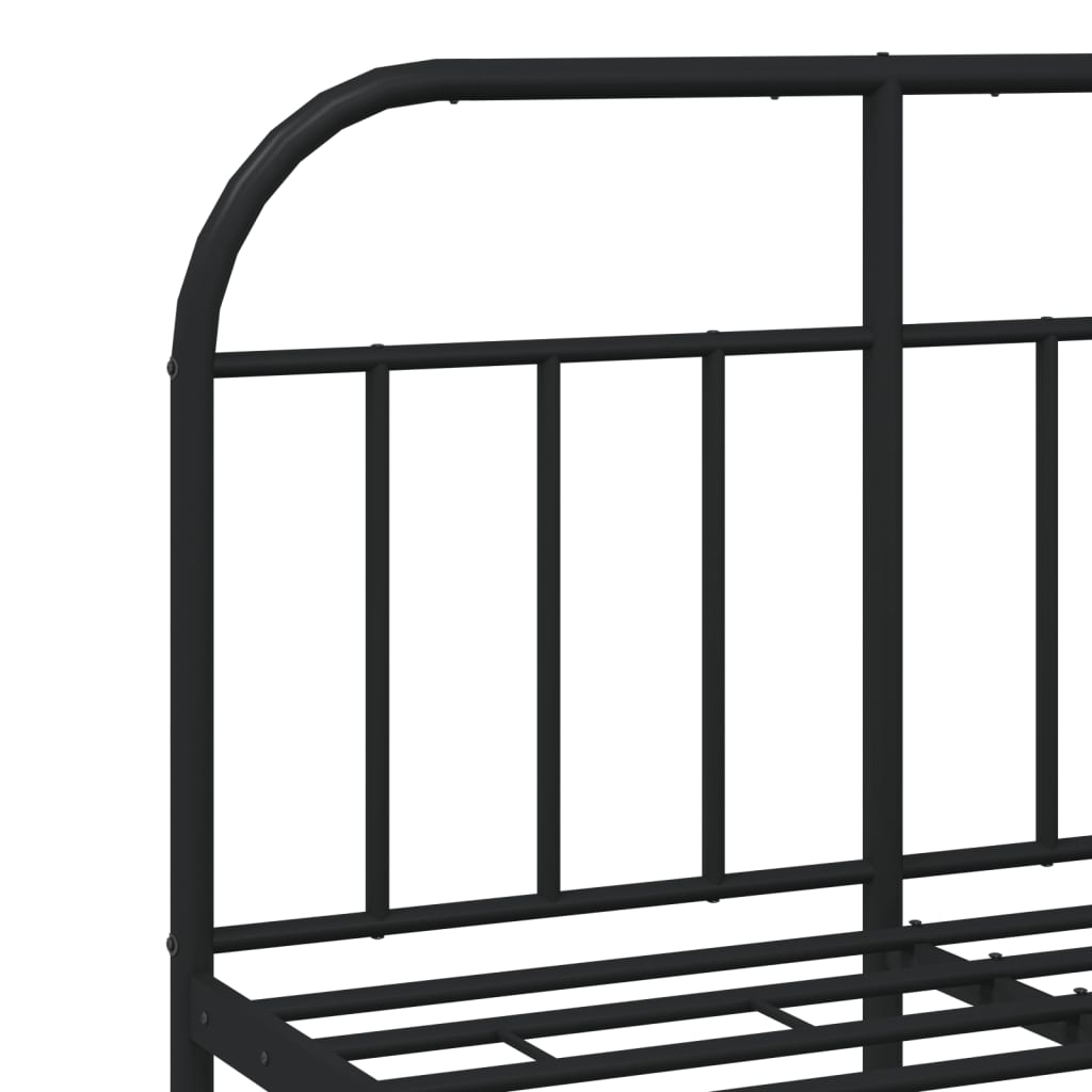 Cadre de lit métal sans matelas avec tête de lit noir 120x200cm - XIOS