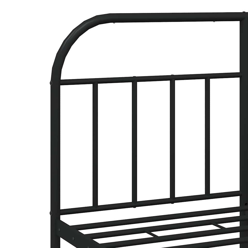 Cadre de lit métal sans matelas avec tête de lit noir 135x190cm - XIOS