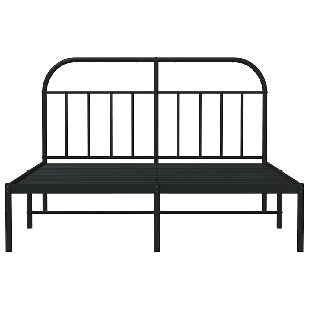 Cadre de lit métal sans matelas avec tête de lit noir 150x200cm - XIOS