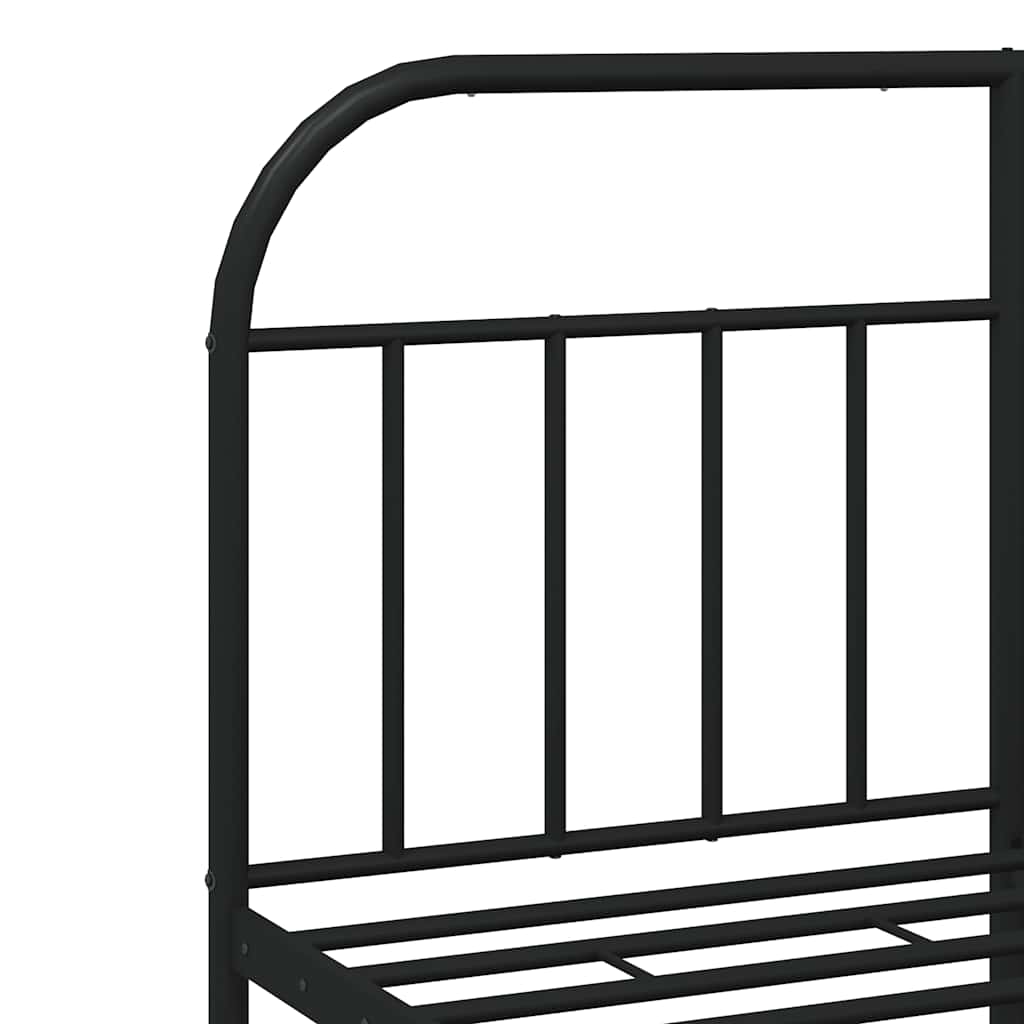 Cadre de lit métal sans matelas avec tête de lit noir 150x200cm - XIOS