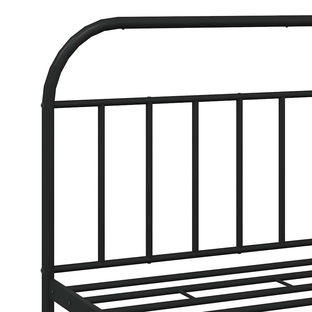Cadre de lit métal sans matelas avec tête de lit noir 183x213cm - XIOS