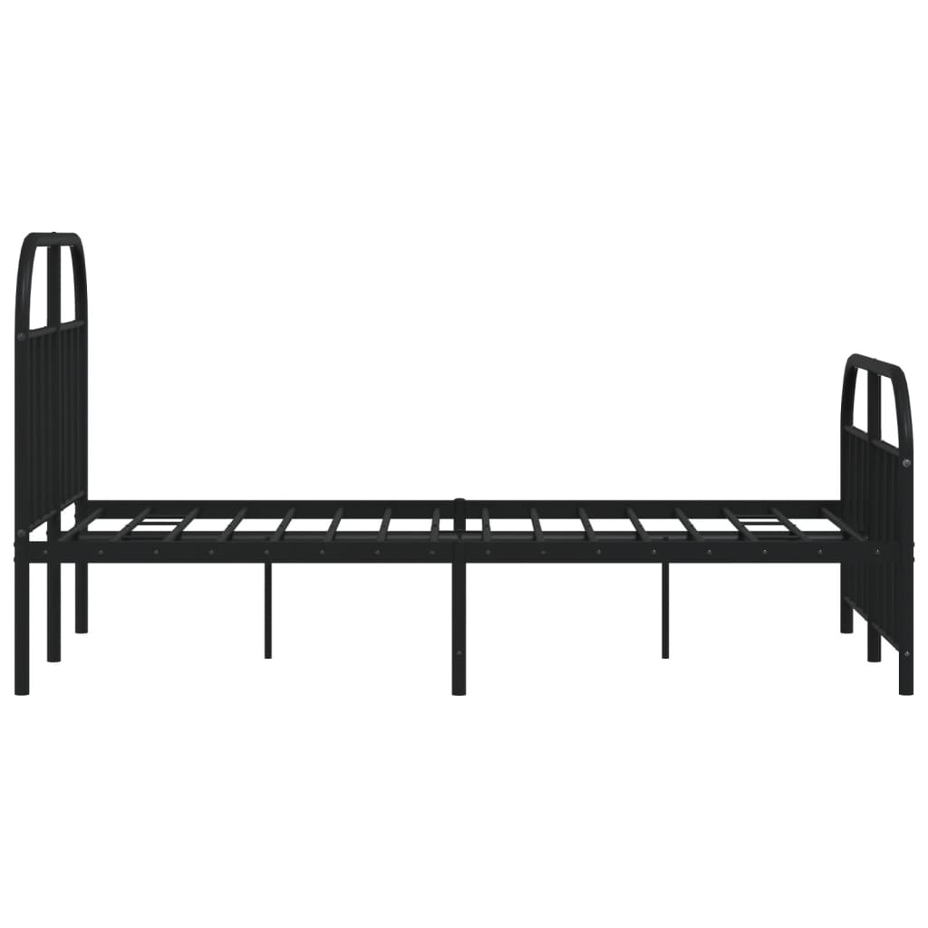 Cadre de lit métal sans matelas avec pied de lit noir 120x190cm - XIOS