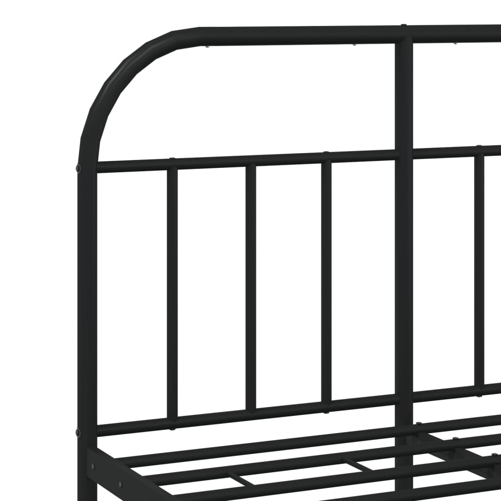 Cadre de lit métal sans matelas avec pied de lit noir 120x190cm - XIOS